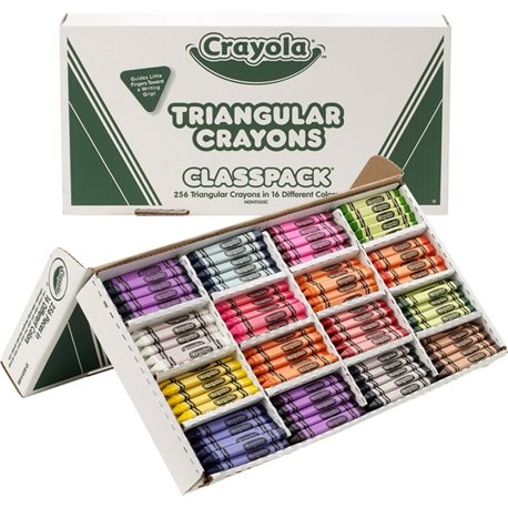 Crayola Triangular Anti-roll Crayons - Black, Blue, Blue Violet, Brown, Carnation Pink, Green, Orange, Red, Red Orange, Red Viol