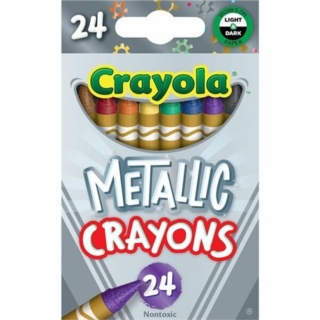 Crayola Metallic Crayons - 1.1" Length - Metallic - 24 / Pack