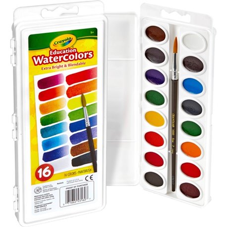 Crayola Oval Pan Cake Water Color - 6.80 oz - 1 Each - Assorted