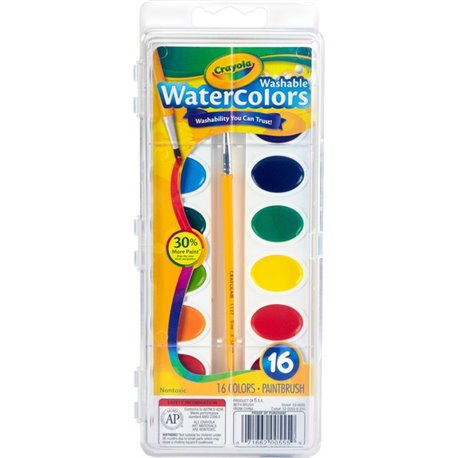 Crayola Washable Watercolor Set - 4.90 oz - 16 / Set - Assorted