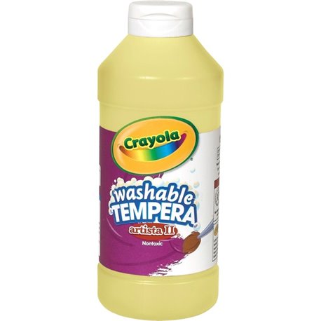 Crayola Artista II Washable Tempera Paints - 16 oz - 1 Each - Yellow