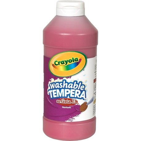 Crayola Artista II Washable Tempera Paints - 16 oz - 1 Each - Red