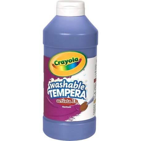 Crayola Artista II Washable Tempera Paints - 16 oz - 1 Each - Blue