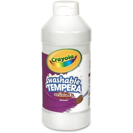 Crayola Artista II Washable Tempera Paint - 16 oz - 1 Each - White