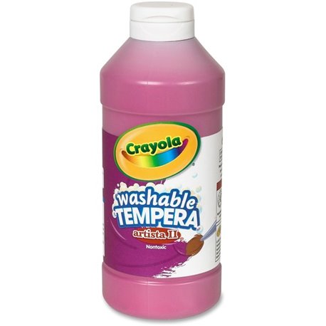 Crayola Artista II Washable Tempera Paints - 16 oz - 1 Each - Magenta