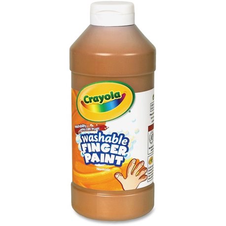 Crayola Washable Finger Paint - 16 oz - 1 Each - Brown