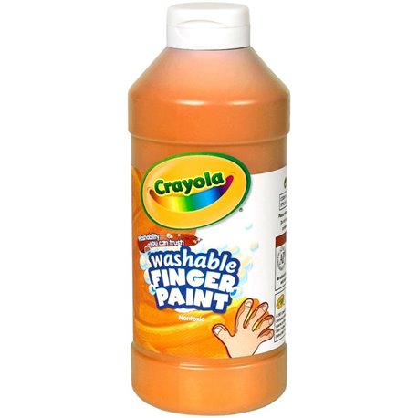 Crayola Washable Finger Paint - 16 fl oz - 1 Each - Orange