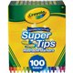 Crayola Super Tips Washable Markers - Conical Marker Point Style - 100 / Set