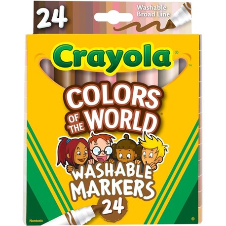 Crayola Colors Of The World Marker - Broad Marker Point - Conical Marker Point Style - Deepest Almond, Medium Golden, Light Rose