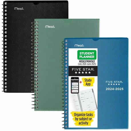 Mead Five Star Student Academic Planner - Small Size - Academic - Weekly, Monthly - 12 Month - July - June - 1 Week, 1 Month Dou