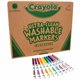 Crayola 10-Color Ultra-Clean Washable Marker Classpack - Fine Marker Point - Assorted Water Based Ink - 200 / Box