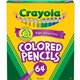 Crayola Colored Pencils - HB Lead - 3.3 mm Lead Diameter - Assorted Lead - Assorted Wood Barrel - 64 / Set