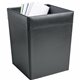 Dacasso Wastebasket - Square - 12" Height x 9.5" Width x 9.5" Depth - Leather - Black - 1 Each