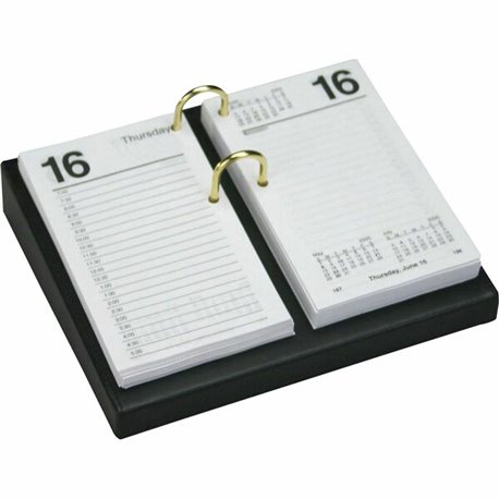 Dacasso Calender Holder - 3.5" x 6" - Leather - Black