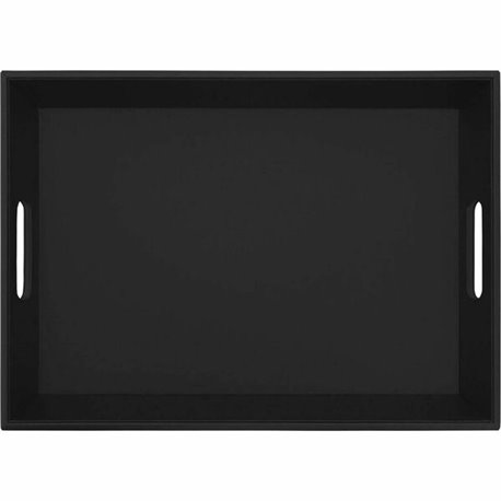 Dacasso Leather Serving Tray - Serving - Black - Leather Body - 1 Each