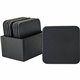 Dacasso Leather Square Coaster Set - Square - Black - Top Grain Leather - 1Each