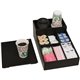 Dacasso Leatherette Coffee Condiment Organizer - Removable Lid - Black - Velveteen, Leatherette - 1 Each