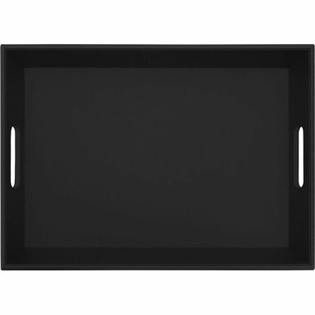 Dacasso Leatherette Serving Tray - Serving, Storing - Black - Leatherette Body - 1 Each