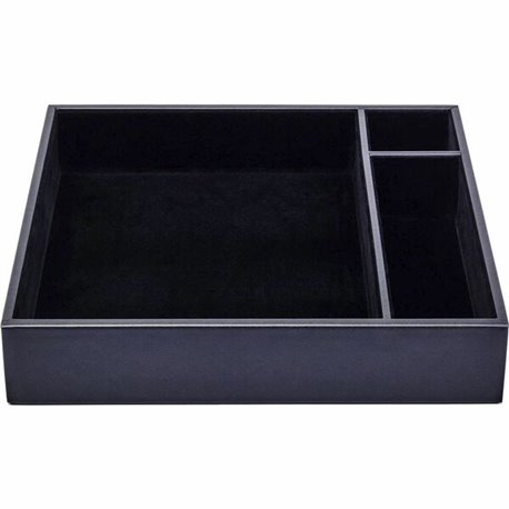 Dacasso Leatherette Conference Room Organizer - 8 x Writing Pad - 3 Compartment(s)Desktop - Black - Leatherette, Velveteen - 1 E