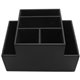 Dacasso Desktop Organizer - 8 x CoasterDesktop - Black - Top Grain Leather, Velveteen - 1 Each