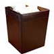 Dacasso Wastebasket - Square - 12" Height x 9.5" Width x 9.5" Depth - Leather - 1 Each