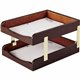 Dacasso Double Front Load Trays - 2" x 10.5" - Leather - Brown