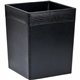 Dacasso Crocodile Embossed Leather Waste Basket - 3.50 gal Capacity - Leather, Velveteen - Black - 1 Each