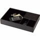 Dacasso Crocodile Embossed Black Leather Standard Valet Tray - 4 Compartment(s) - 2"Desktop - Black - Velveteen, Leather - 1 Eac