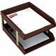 Dacasso Double Front Load Letter / Legal Trays - 2" x 10.5" - Leather - Mocha