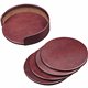 Dacasso Leather Coasters - Set of 4 with Holder - 4 Coaster of 4" Diameter - Round - Mocha - Top Grain Leather, Felt - 1Each