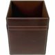 Dacasso Wastebasket - Square - 12" Height x 9.5" Width x 9.5" Depth - Leather - Brown - 1 Each