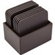 Dacasso Leatherette Square Coaster Set - Square - Chocolate Brown - Leatherette - 1Each