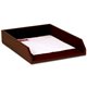 Dacasso Leather Legal-Size Tray - Chocolate Brown - Top Grain Leather, Velveteen - 1 Each