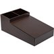 Dacasso Leather Coffee Condiment Organizer - Removable Lid - Chocolate Brown - Top Grain Leather, Velveteen, Leatherette - 1 Eac