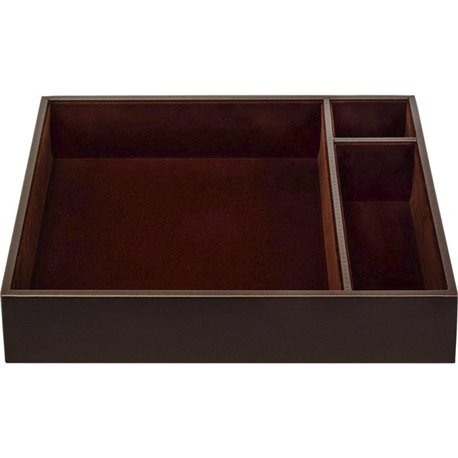 Dacasso Leather Conference Room Organizer Tray - 8 x Writing Pad - 3 Compartment(s)Desktop - Chocolate Brown - Top Grain Leather