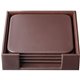 Dacasso Leather Square Coaster Set - 4 Coaster of 4" Length x 4" Width - Square - Chocolate Brown - Top Grain Leather, Felt - 1E