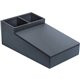 Dacasso Leatherette Coffee Condiment Organizer - Removable Lid - Gray - Velveteen, Leatherette - 1 Each