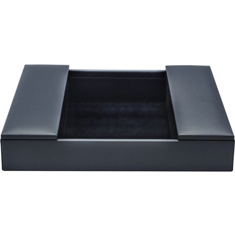 Dacasso Leatherette Enhanced Conference Room Organizer - Desktop - Navy Blue - Leatherette, Velveteen - 1 Each