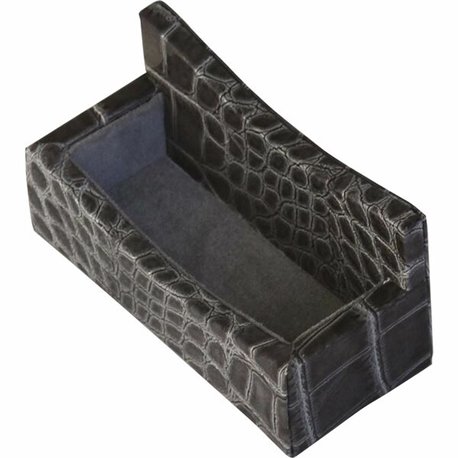 Protacini Castlerock Gray Italian Patent Leather Business Card Holder - Italian Leather, Suede, Velveteen - 1 Each - Castlerock 