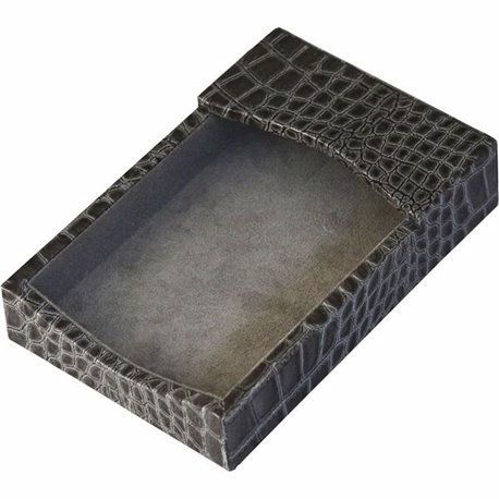 Protacini Castlerock Gray Italian Patent Leather 4" x 6" Memo Holder - 4" x 6" x - Italian Leather, Suede - 1 Each - Castlerock 