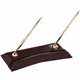 Dacasso Double Pen Stand - Leather - Burgundy