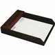 Dacasso Rosewood Letter Tray - 2" x 10.5" - Wood, Leather - Black