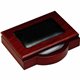 Dacasso Rosewood & Leather Memo Holder - Leather, Wood - 1 Each - Black