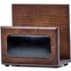 Dacasso Walnut & Leather Letter Holder - Leather, Wood, Rubber - 1 Each - Walnut, Black