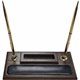 Dacasso Walnut & Leather Double Pen Stand/Cell Phone Holder - Leather, Wood, Rubber - 1 Each - Black, Walnut