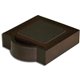 Dacasso Walnut & Leather Coaster Set - 4 Coaster of 4" Length x 4" Width - Square - Black - Top Grain Leather, Walnut, Wood - 1E