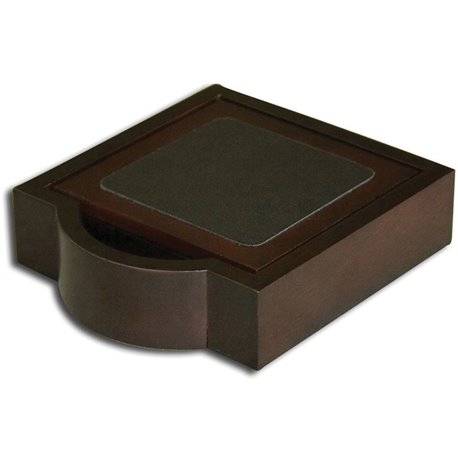 Dacasso Walnut & Leather Coaster Set - 4 Coaster of 4" Length x 4" Width - Square - Black - Top Grain Leather, Walnut, Wood - 1E