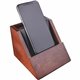 Dacasso Walnut & Leather Desktop Cell Phone Holder - Leather, Rubber, Rosewood - 1 Each - Walnut