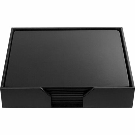 Dacasso Leatherette Conference Room Set - Rectangular - 20" Width - Leatherette, Velveteen - Black