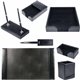 Dacasso Bonded Leather Desk Set - Leather, Velveteen - Black - 1 Each